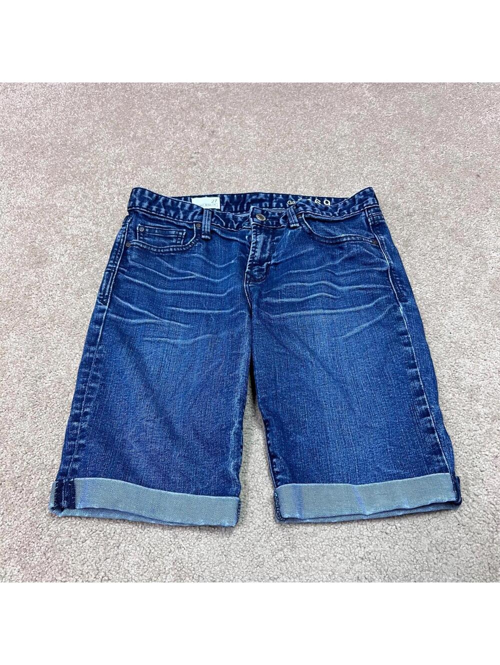 Gap Shorts Skinny Bermuda Denim Women’s Blue Pockets Size 27